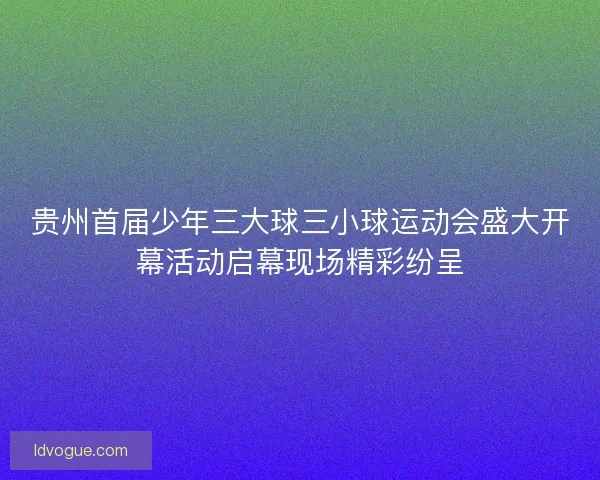 贵州首届少年三大球三小球运动会盛大开幕活动启幕现场精彩纷呈 贵州首届少年三大球三小球运动会盛大开幕活动启幕现场精彩纷呈